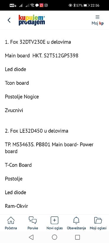 Aksesoari za TV i video: Fox 32DTV230E, Fox LE32D450 i Fox LE32D550 – delovi za televizore 32" — 17