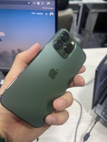 цена айфонов в бишкеке: IPhone 13 Pro, Колдонулган, 128 ГБ, Жашыл, Коргоочу айнек, Каптама, 87 %