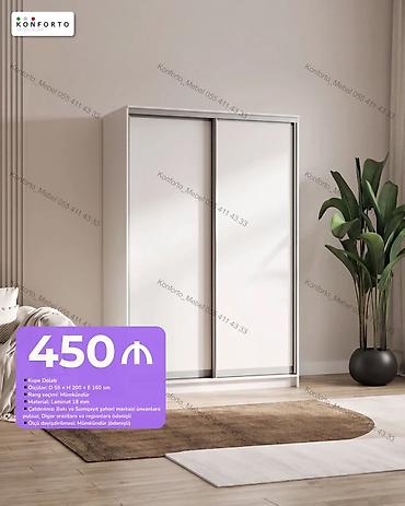 skaflar: Düz dolab, Yataq otağı üçün, Paltar üçün, Kupe, Korpuslu, 2 qapılı — 1