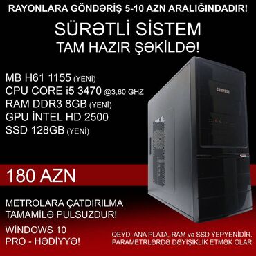 Masaüstü kompüterlər və iş stansiyaları: Masaüstü Kompüterlər “G2030 / CORE i3 / CORE i5” ⭐G2030 / 4GB DDR3 RAM — 5
