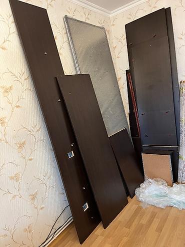 divar asilqan: İşlənmiş, 2 qapılı, Siyirməli, Qəhvəyi, Taxta, Açılan, Düz dolab — 1
