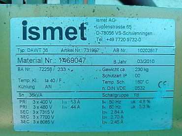 степилер: Повышающий силовой трансформатор Ismet DAWT 36, трёхфазный, сухого — 2