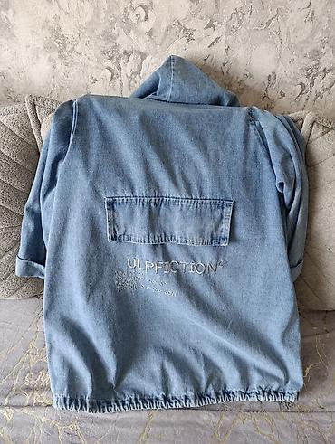 oversize salvar: Cins kapüşonlu üst geyim (XL ölçü) - Material: açıq mavi denim (cins) — 3