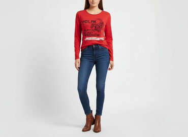 t shirt w czerwone paski: Diva, Футболка жіноча, розмір S