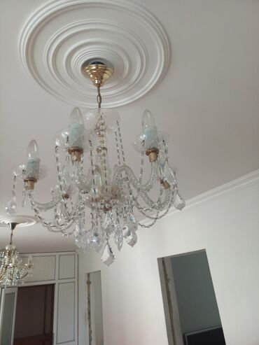 lyustralar 2022: Çılçıraq, 6 lampa, Xrustal