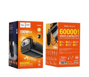 универсальные мобильные батареи для планшетов aspiring: 🔋 POWER BANK HOCO DB160 ASTRUM PD100W — 60000MAH, ЧЁРНЫЙ ⚡ Суперёмкий