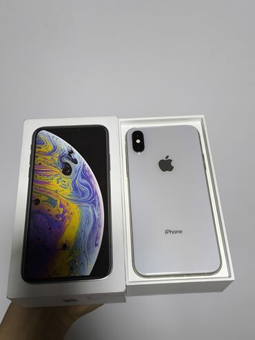 Apple iPhone: IPhone Xs, 64 ГБ, Белый, Чехол, Коробка, 77 %