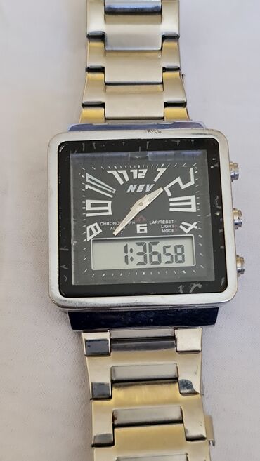 Ručni satovi: NEV hibridni ručni sat – analogno/digitalni - Kućište pravougaonog — 1