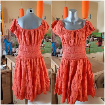 narandžasta haljina: L (EU 40), bоја - Narandžasta, Kratkih rukava