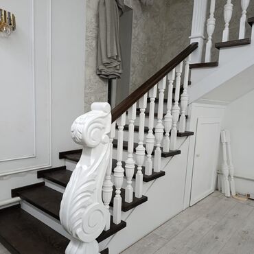 Деревянные лестницы: Деревянная лестница Для дома, Форма лестницы: Много-маршевая, Стиль: Классический — 8