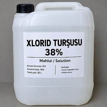 lahic su: Məhsul: Xlorid turşusu (HCl) məhlulu - Konsentrasiyası: 38% - Həcm — 1