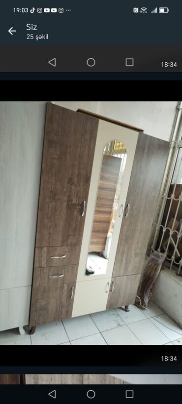 Dolablar: Yeni, Açılan, 3 qapılı Düz dolab, Qarderob, paltar dolabı, Azərbaycan — 19