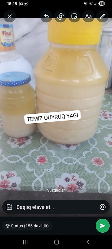 at sekilleri: Məhsul: Təmiz quyruq yağı Təsvir: - Təbii mal quyruğundan hazırlanmış — 1