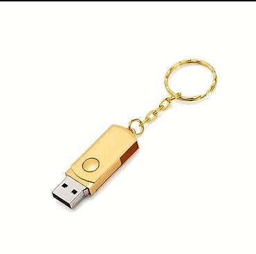 iris tv: USB fleš memorija 2.0 128 Gb sa priveskom za ključeve – zlatna boja — 1