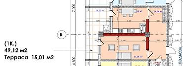 2 bedroom: 2 комнаты, 49 м², Асанбай мкр Элитка, 2 этаж — 5