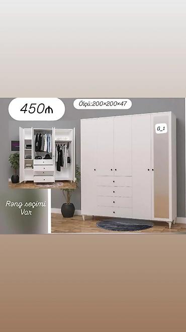 Geniş həcmli 5 qapılı paltar şkafı Ölçü: 200 × 200 × 47 sm Qiymət
