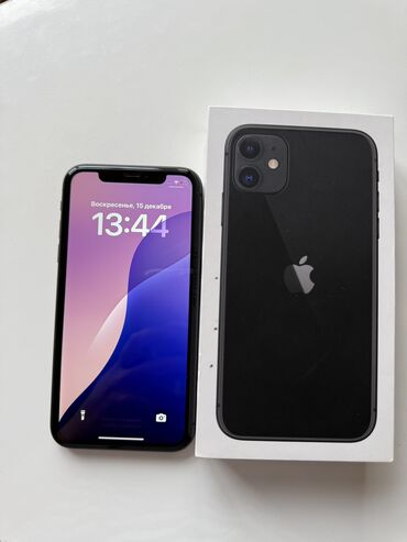 Apple iPhone: IPhone 11, Б/у, 128 ГБ, Black Titanium, Защитное стекло, Чехол, Коробка, 75 %