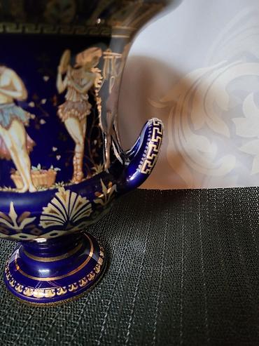Ostali kućni dekor: Cup,vaza 1960g+ nov grcki,porcelanski,rucno oslikan 24 kar.zlatom — 4