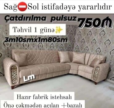 Çarpayılar: Künc divan, Yeni, Açılan, Bazalı, Parça, Şəhərdaxili pulsuz çatdırılma