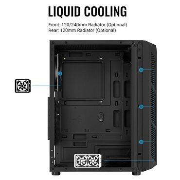 Корпусы ПК: Корпус ПК, Б/у, AeroCool, ATX, цвет - Черный — 7