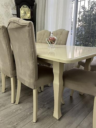 mətbəx masası almaq: Yemək masası dəsti – 8 nəfərlik - Tərkib: 1 ədəd düzbucaqlı masa + 8 — 3