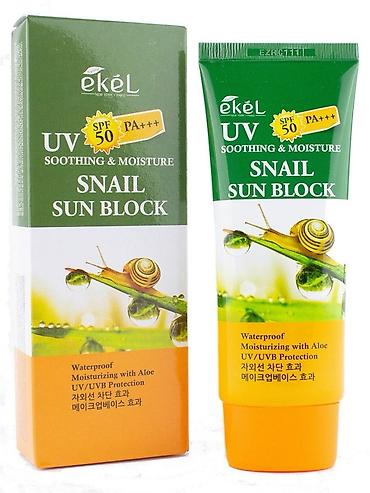 uv: Солнцезащитный крем Ekel UV Soothing & Moisture Snail Sun Block - — 1