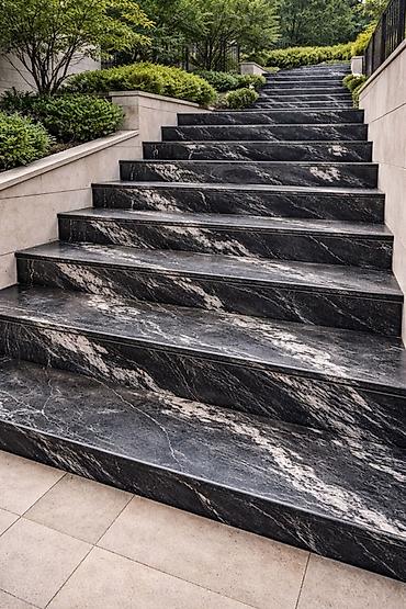 Mərmər: Mərmər pilləkənlər – dizayn və quraşdırma - Material: təbii mərmər — 12