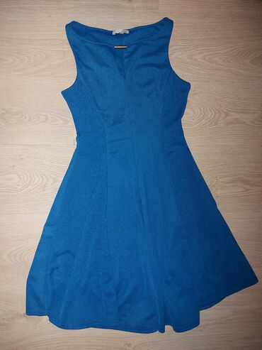 haljina pliš: S (EU 36), color - Blue, Evening, With the straps