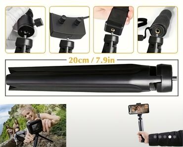 Telefon üçün tripodlar: 20sm tripod, telefon tutacağı. Yenidir