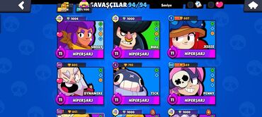 Bıçaqlar: Brawl Stars hesabı – yüksək səviyyəli, tam dolu döyüşçü kolleksiyası