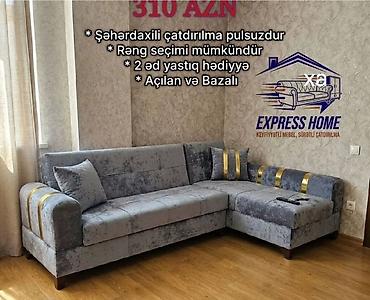 Divanlar: Künc divan – Express Home - Açılan və bazalı künc divan modeli - — 1