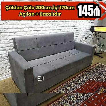 Divanlar: Açılan və bazalı divan - Ölçü: ümumi 200 sm, iç hissə 170 sm - — 1