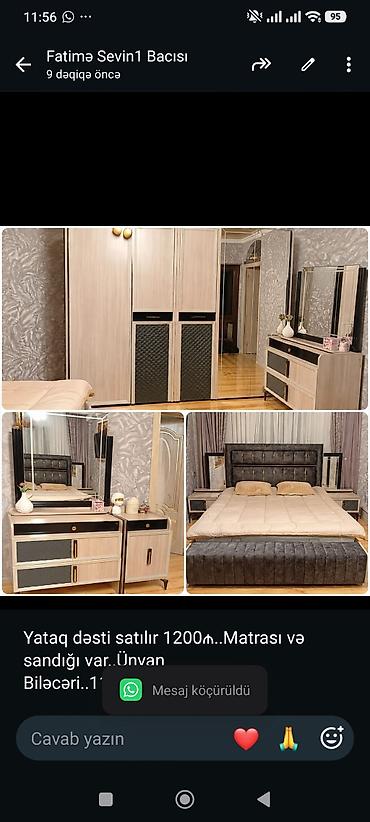 Yataq dəsti satılır 1200₼. Matrası və sandığı var. Ünvan lalafo.az -da Yataq dəsti satılır 1200₼. Matrası və sandığı var. Ünvan