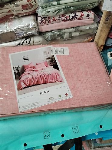 bed sheets: Комплект постельного белья «Арбузно-розовый» (棉麻简约 ins 风) - Материал — 1