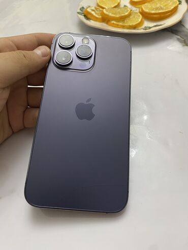 Apple iPhone: IPhone 14 Pro Max, Б/у, 256 ГБ, Deep Purple, Чехол, Кабель, 87 %