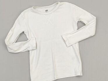 białe bluzki z krótkim rękawem: Bluzka, H&M, 8 lat, 122-128 cm, stan - Dobry