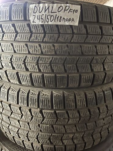 Шины: Шины 245 / 50 / R 18, Зима, Б/у, Пара, Легковые, Япония, Dunlop