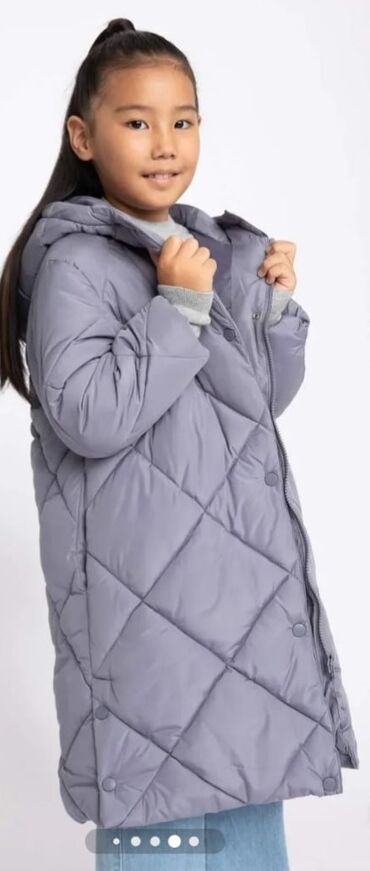 Üst geyimləri: Uşaq üçün uzun pufik kurtka - Rəng: açıq boz-bənövşəyi (lavanda