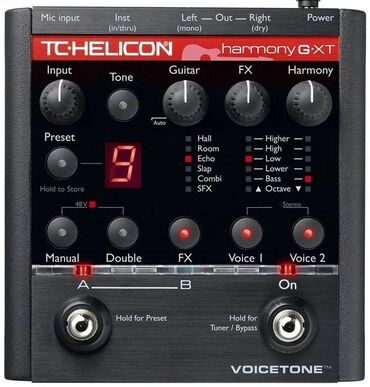 Вокальные микрофоны: Напольная вокальная педаль эффекта TC-Helicon harmony G-XT с