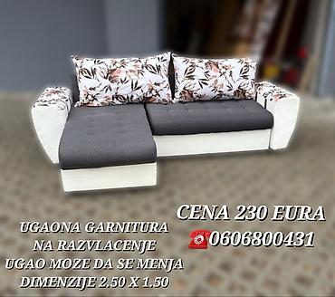 Ugaone garniture: Ugaona garnitura na razvlačenje - Dimenzije: 2.50 x 1.50 m - — 2