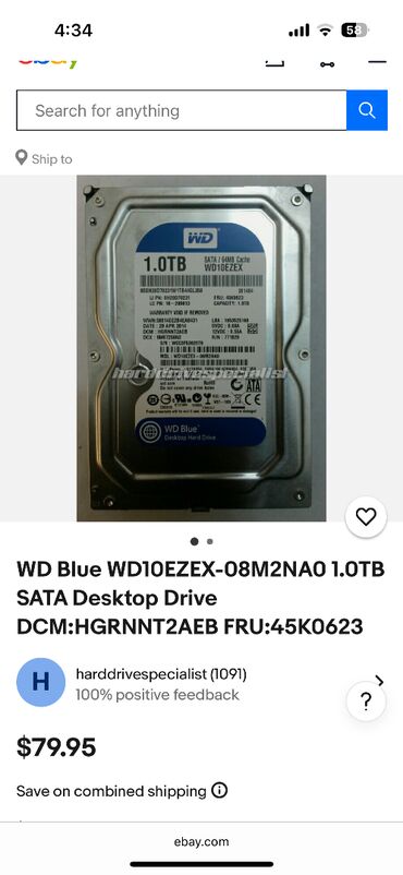 lider disk satılır: Xarici Sərt disk (HDD) Western Digital (WD), 1 TB, 15000 RPM, 3.5", İşlənmiş