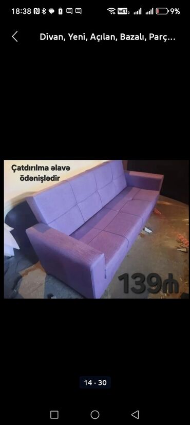 Divanlar: Divan, Yeni, Açılan, Bazalı, Parça, Rayonlara çatdırılma — 28