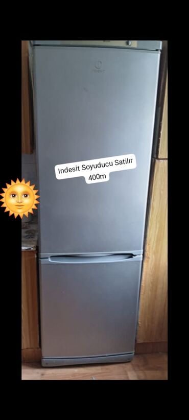 kompüterlərin satisi: 2 qapılı Indesit Soyuducu Satılır, rəng - Boz