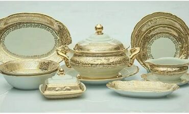 Nahar dəstləri və servizlər: Nahar dəsti, rəng - Qızılı — 7