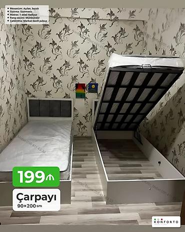 turhan matras: Çarpayı – 90×200 sm - Mexanizm: açılan, bazalı (yuxarı qalxan taxta — 1