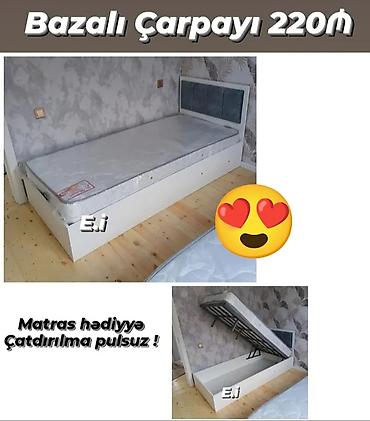 carpayı tek: Yeni, Təknəfərlik çarpayı, Bazalı, Matras ilə, Siyirməsiz — 1