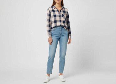 sukienki w krate damskie: H&M, Women`s shirt, size S