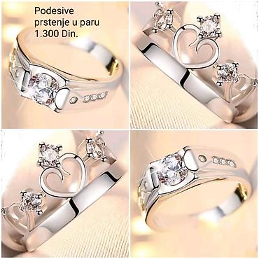 ring rx25: Posrebrene podesive prstenje u paru, elegantnog srebrnog tona, -od — 1