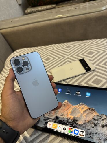 телефон 13про: IPhone 13 Pro, Жаңы, 256 ГБ, Pacific Blue, Бөлүп төлөө менен, 88 %