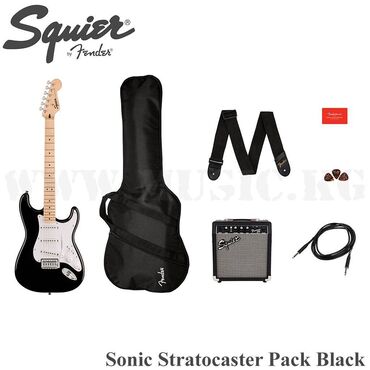 гитара классический: Гитарный комплект Squier Sonic Stratocaster Pack Black Комплект